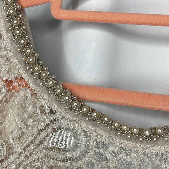 Maya Brooke Pearl Lace Cream Dress Set | Size 16 - Picture 8 of 16